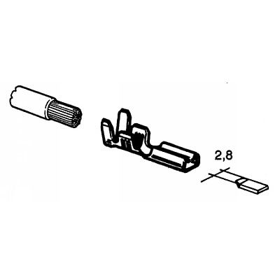 Kbelcsatlakoz 2,8mm. anya vez.:0,3-1mm.11.08,1301390