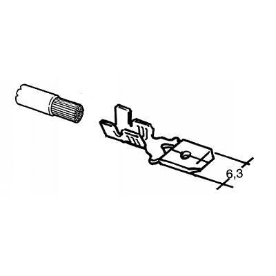 Kbelcsatlakoz 6,3mm. apa vez.:0,5-1mm. NORML 05294G
