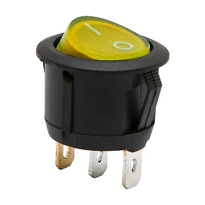 Kapcsol billen vilgt kerek 6A 250V 09085YE srga
