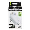Adapter 230V 500mA 2xUSB+230V aljzat NeXuS 55044      @