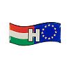 Embléma H betű zászló+EU
hullám alapon,műgyantás