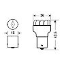 Izz 12V  BA15s 11LED 21W piros LAMPA 58375