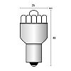 Izz 12V  BA15s 11LED narancs srga (21W) Lampa58370  @