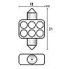 Izz 12V  Soff.13-31mm 6LED kk (XB-6/31) Lampa58422 @.