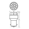 Izz 24V  BA15s 12LED piros 1db (P21W) Lampa98311