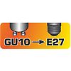 Izzfoglalat talakt adapter GU10-t E27-re GU10/E27