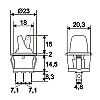 Kapcsol 2 lls vilgts 250V 6A piros 09062PI