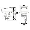 Kapcsol billen 2 lls, szgl. 250V 3A 09037 piros