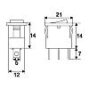 Kapcsol billen LED-es 2 lls 12V 15A 09027KE kk