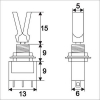 Kapcsol karos 2 lls 250V 3A 09003 piros