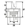 Kapcsol karos 2 lls 250V 3A 9033 fekete ma. ST2BK