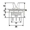 Kapcsol karos 2 lls piros LED-es 250V 6A 09034    @