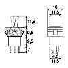 Kapcsol karos 3 lls maxi 250V 3A 09061PI piros