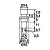 Kapcsol nyomgomb 250V 1A fekete 09074FK ON-Off