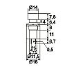 Kapcsol nyomgomb 250V 1A piros 09074PI ON-Off