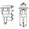 Kapcsol nyomgomb 250V 1,5A piros 09038 OFF-ON