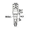 Kapcsol nyomgomb 250V 2A piros  09068PI OFF-ON