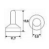 Kapcsolsapka, vzzr 09011 11,7x15,5mm fekete       @