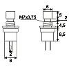 Nyomgomb 250V 1,5A mini 09005PI piros OFF-On         @