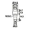 Nyomgomb 250V 2A piros   09067PI SP12/PI