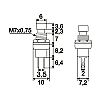 Nyomgomb mini 12V 1A fekete 09080FK ON-Off